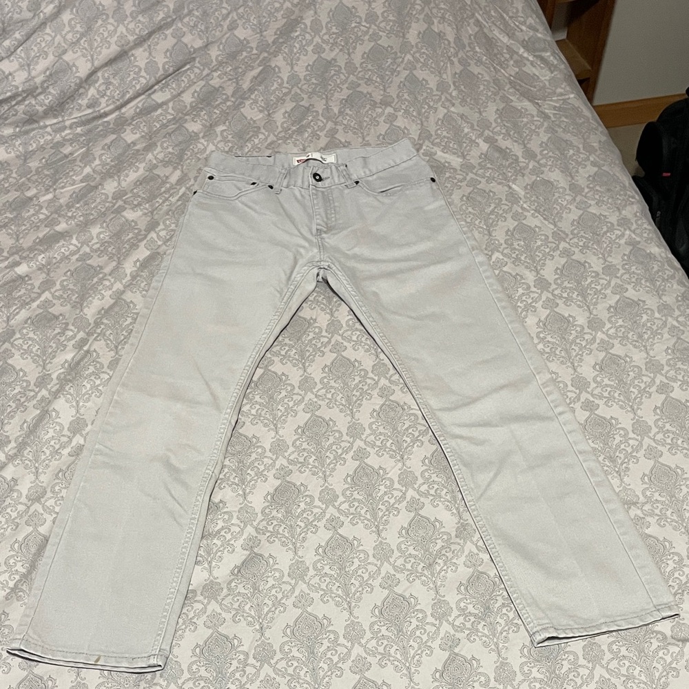 Levi's Light Gray Straight Jeans for Men